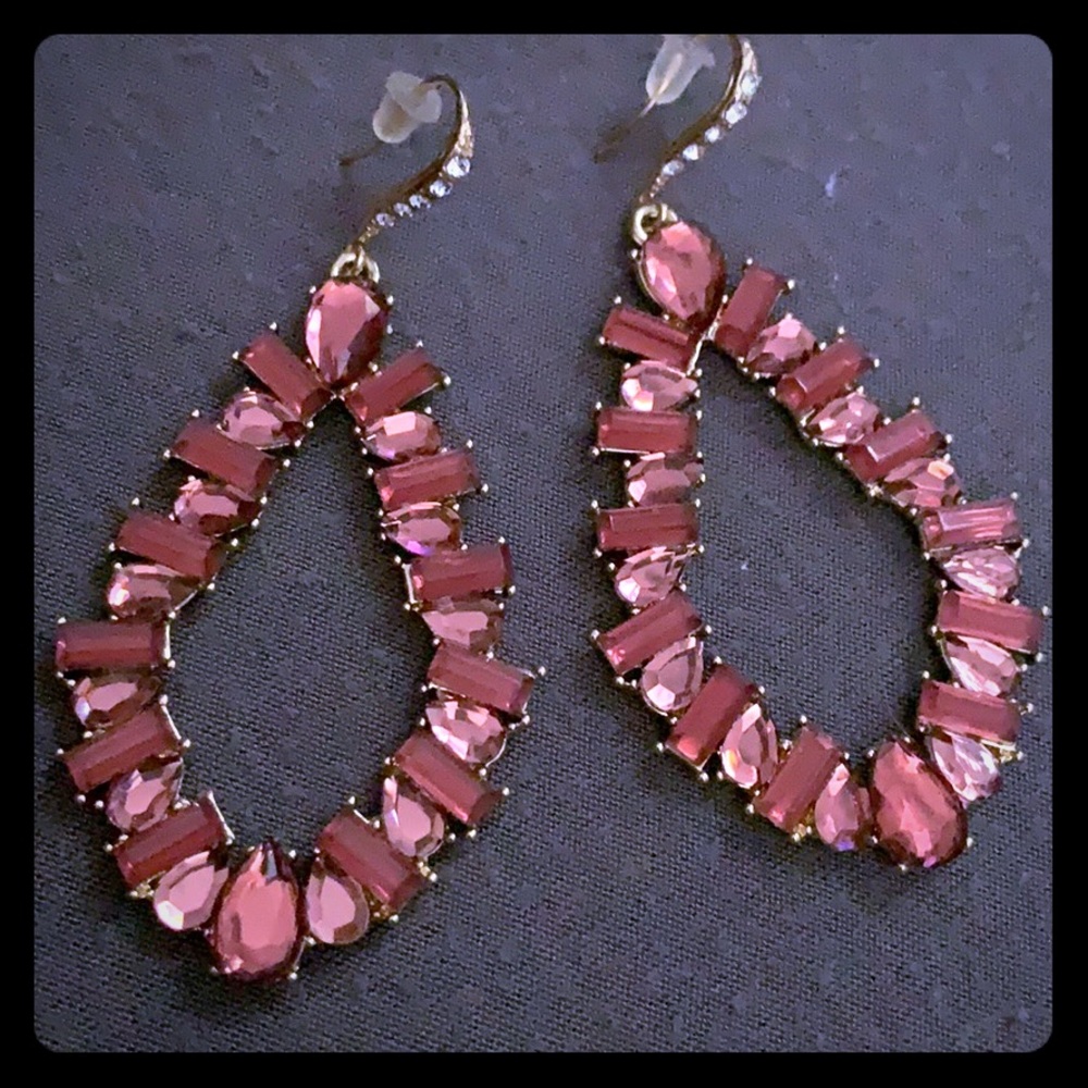 Pink gem stone earrings